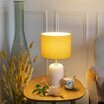 Natural porcelain table lamp with shade Hoshi moutarde Ø20 lit