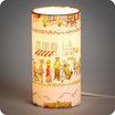Cylinder fabric table lamp Happy Paris lit M