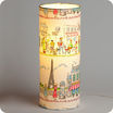 Cylinder fabric table lamp Happy Paris lit M
