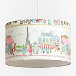 Drum fabric lamp shade / pendant shade Happy Paris 
