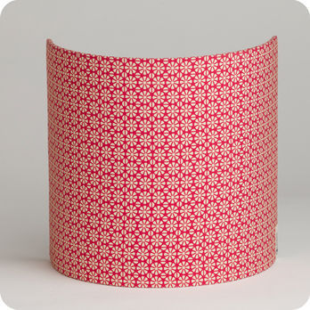 Fabric half lamp shade for wall light Red daisy