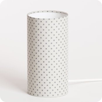 Cylinder fabric table lamp Pearl stars S