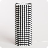 Cylinder fabric table lamp Shirokuro