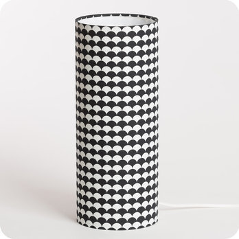 Cylinder fabric table lamp Shirokuro M