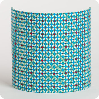 Fabric half lamp shade for wall light Hélium turquoise