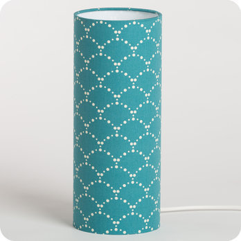 Cylinder fabric table lamp Asahi bleu M
