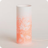 Cylinder fabric table lamp in maisonGeorgette fabric Pivoine néon