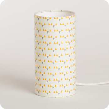 Cylinder fabric table lamp Mistinguett yellow S