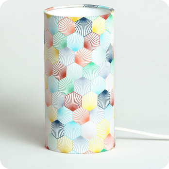 Cylinder fabric table lamp Kaleidoscope S