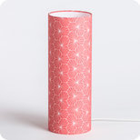 Cylinder fabric table lamp Pépite corail