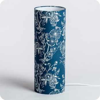 Cylinder fabric table lamp Blue Simone L