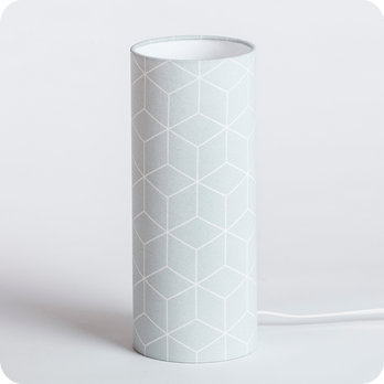 Cylinder fabric table lamp Cubic gris M