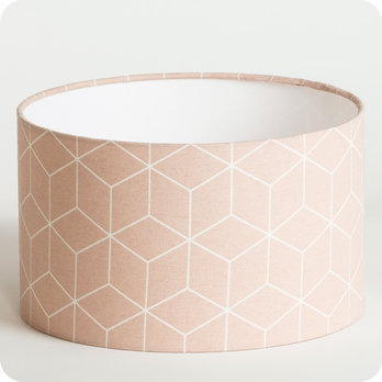 Drum fabric lamp shade / pendant shade Cubic rose Ø25