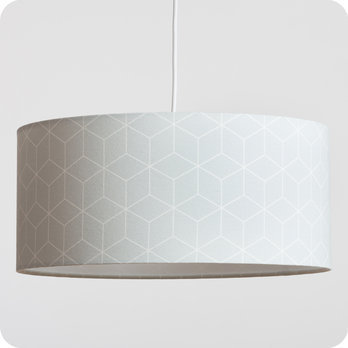 Drum fabric lamp shade / pendant shade Cubic gris Ø40