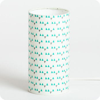 Cylinder fabric table lamp Mistinguett turquoise S