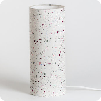 Cylinder fabric table lamp Terrazzo M