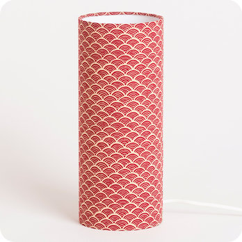 Cylinder fabric table lamp Nami terra M