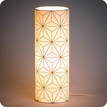 Cylinder fabric table lamp Maxi hoshi or lit L